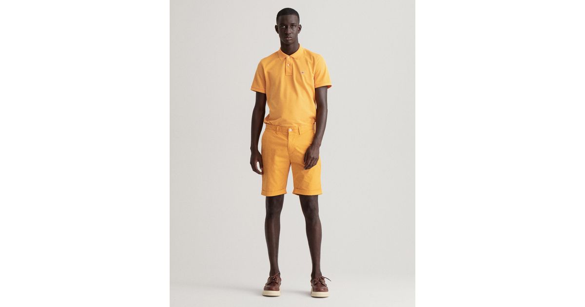 GANT Allister Regular Fit Sunfaded Shorts in Yellow for Men | Lyst UK