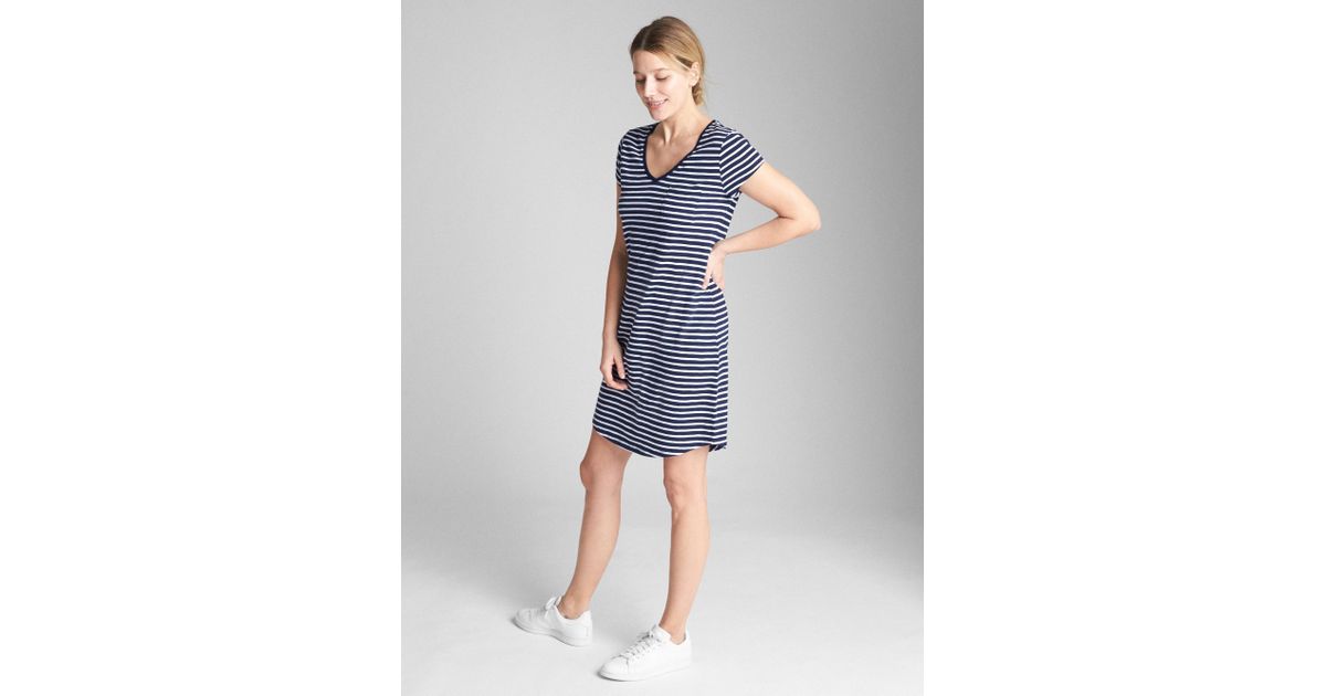 gap striped shirt dress
