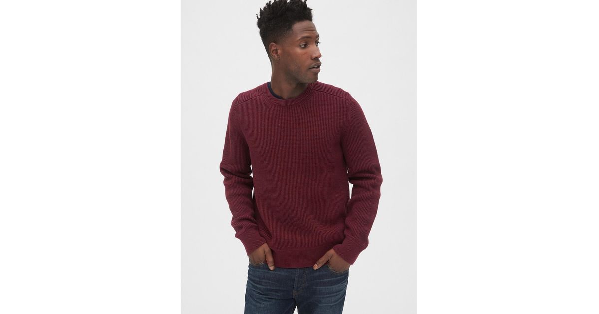 gap waffle stitch crewneck sweater