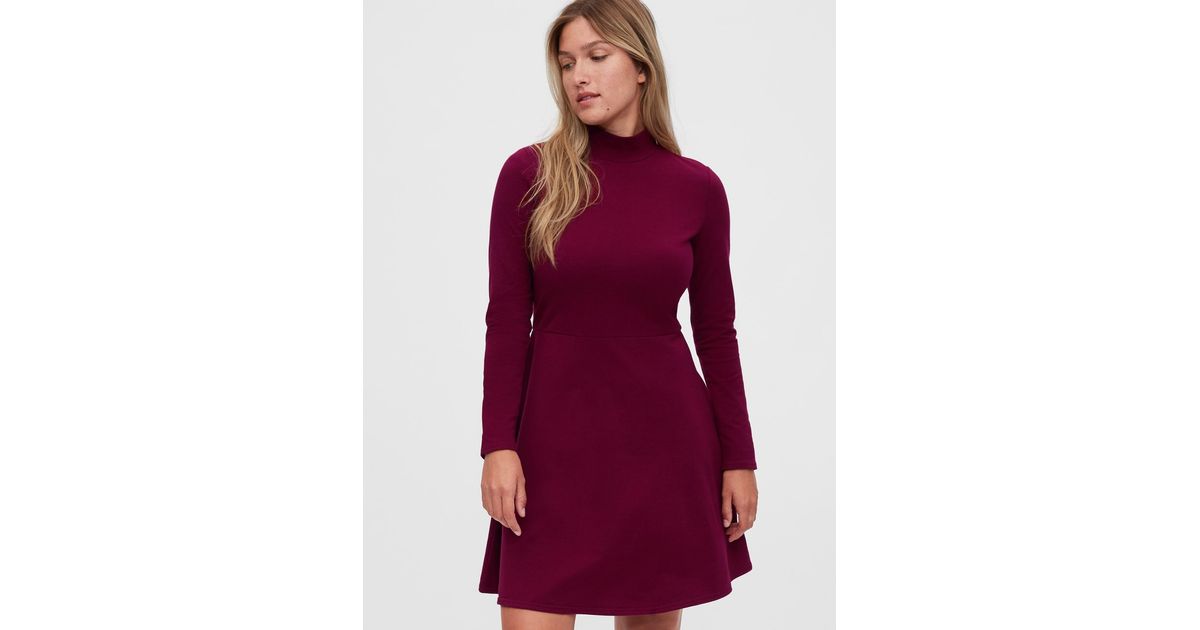 turtleneck fit and flare dress