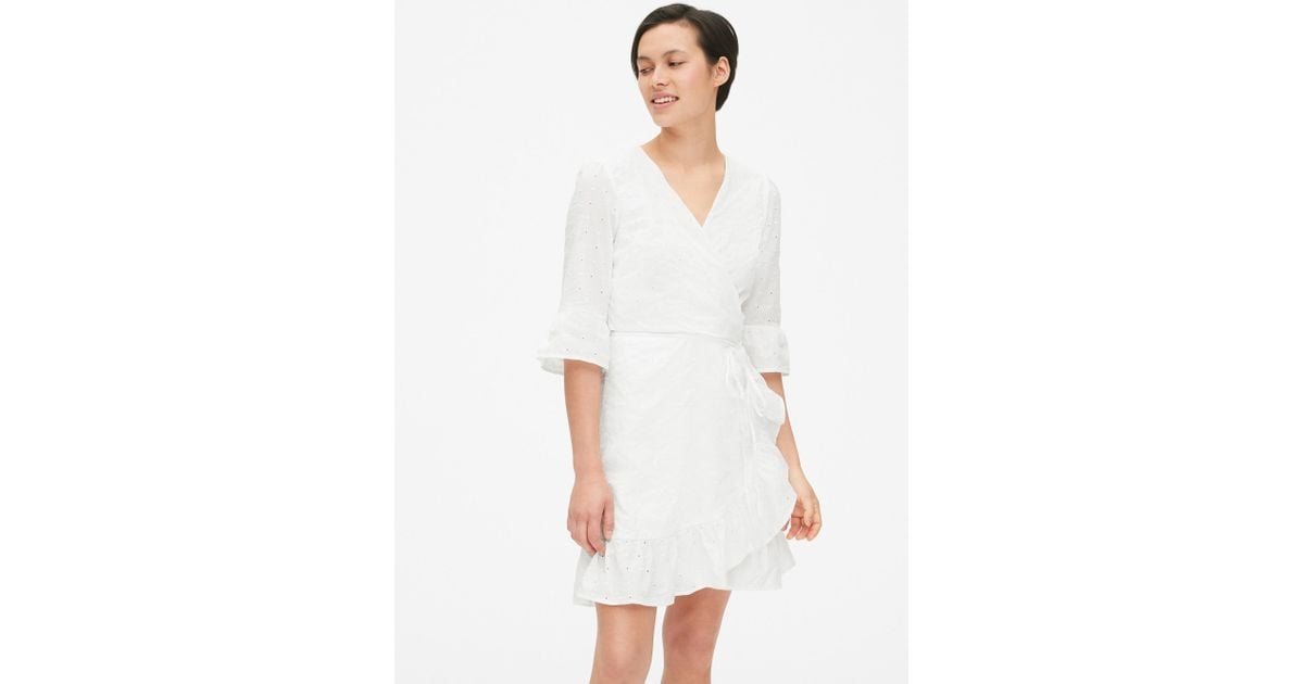 gap white wrap dress