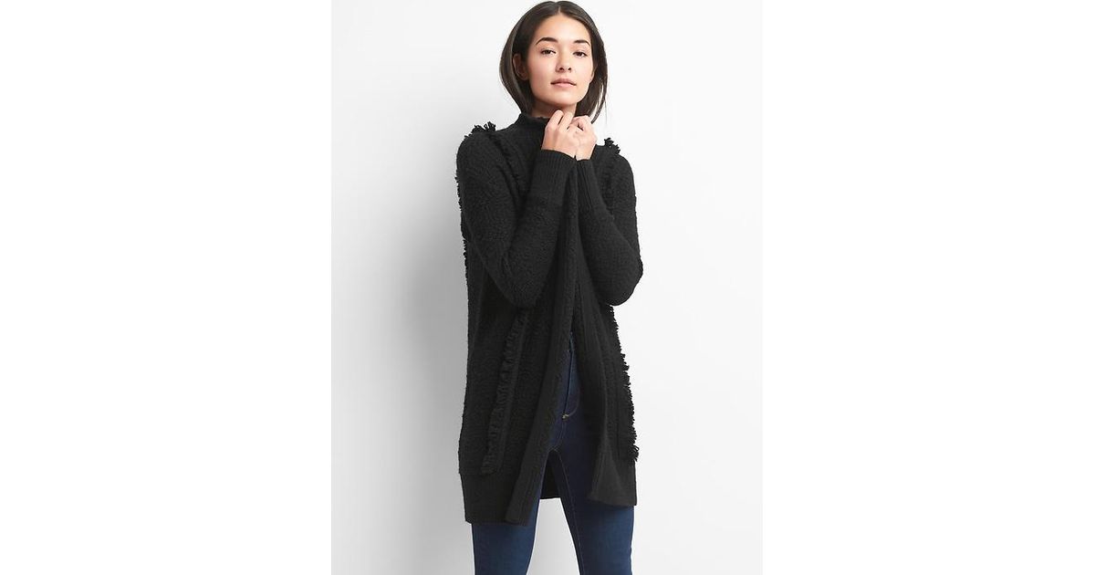 gap fringe cardigan
