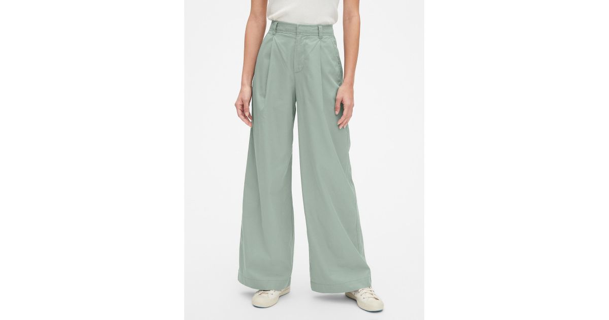 Gap High Rise Pleated Wide Leg Chino 