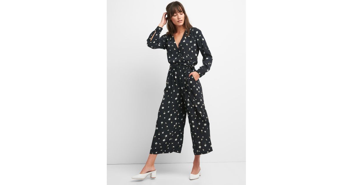 gap long sleeve wrap jumpsuit