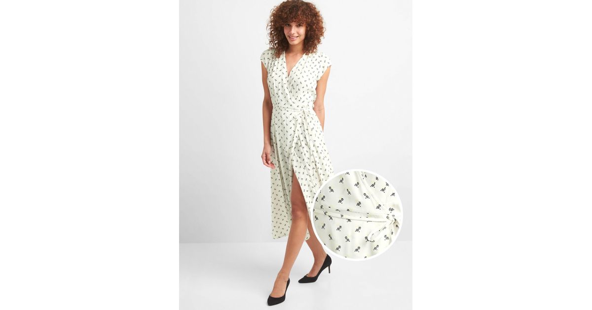 gap floral wrap dress