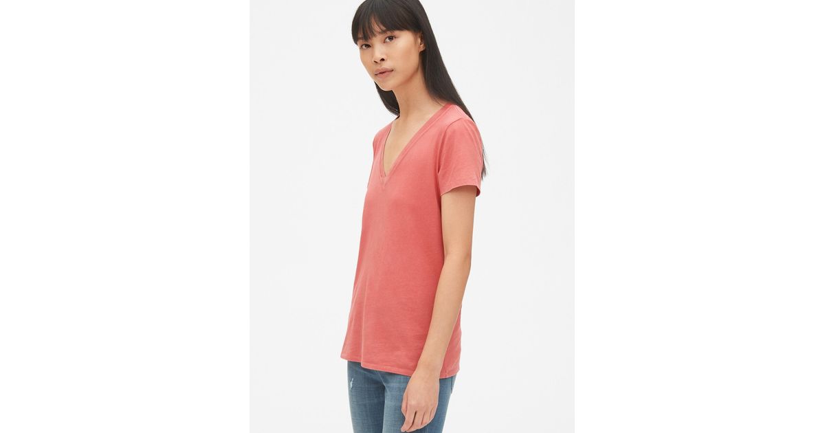 gap vintage wash v neck tee