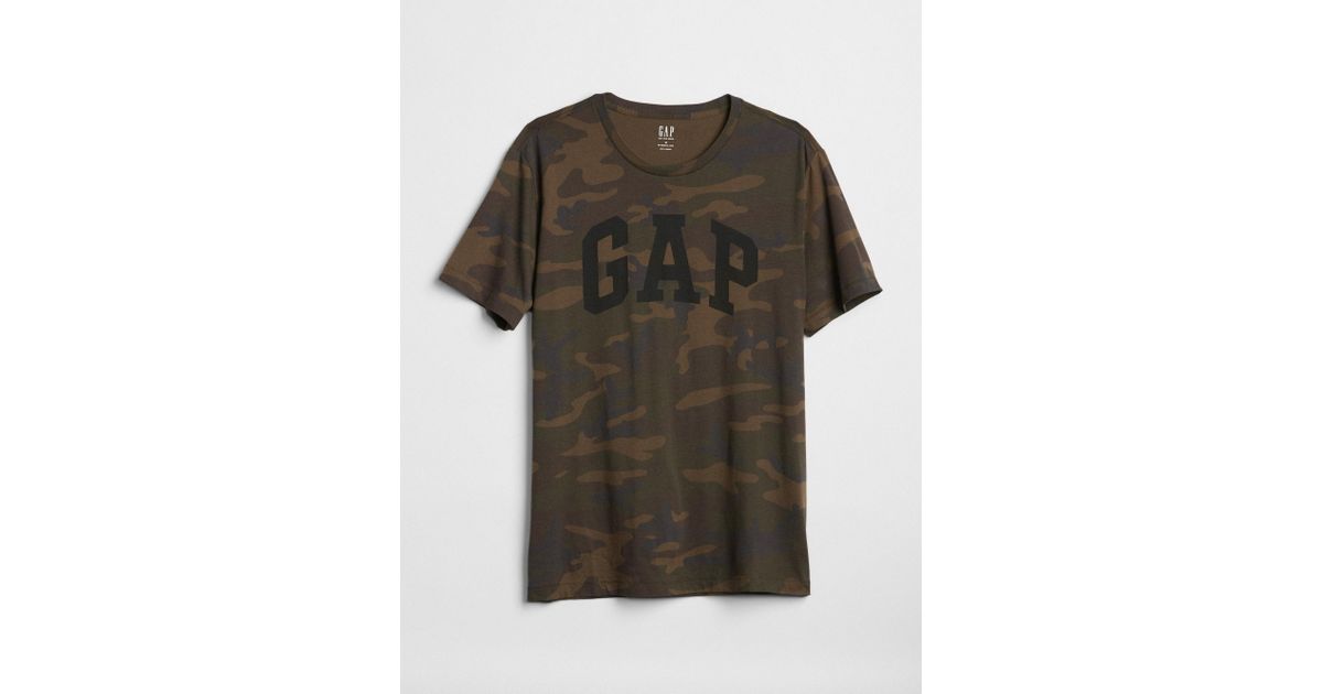Gap Logo Camo Print T Shirt In Green For Men Lyst