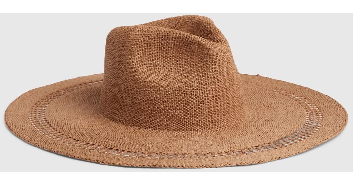 Gap Wide Brim Straw Hat in Chestnut 