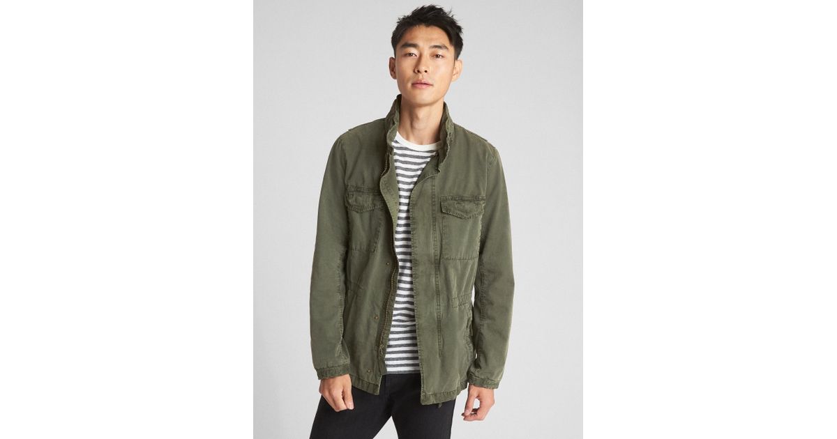 gap military jacket with hidden hood