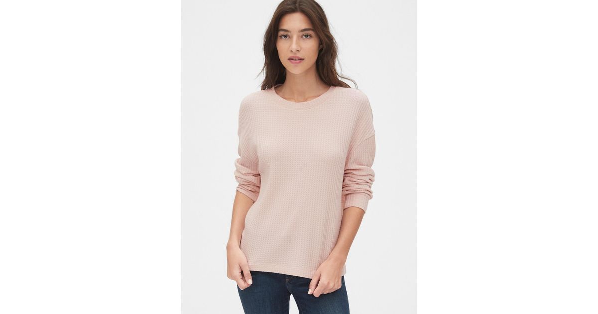 gap waffle stitch crewneck sweater