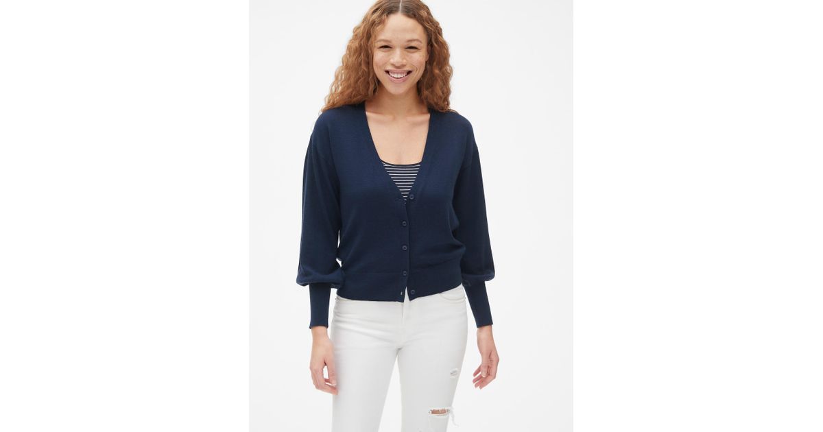 gap balloon sleeve cardigan