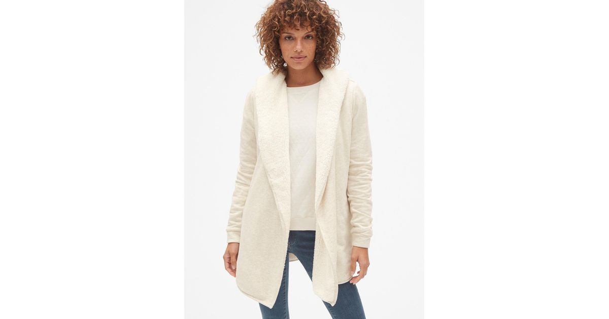 white sweatshirt cardigan