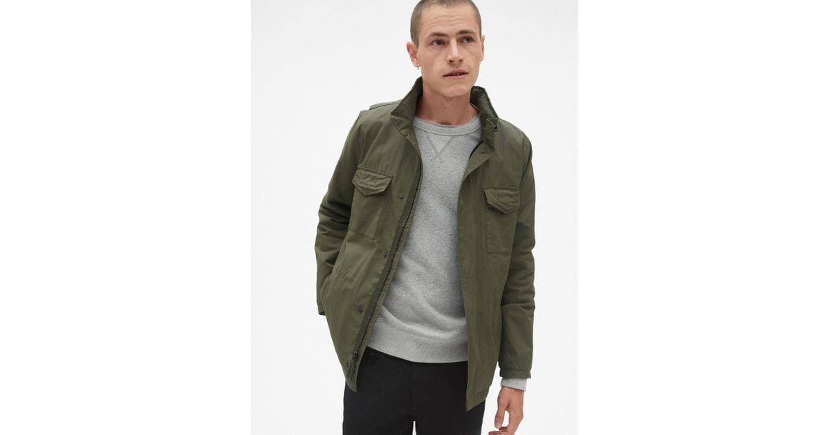 Gap Waxed Military Jacket in Green for 