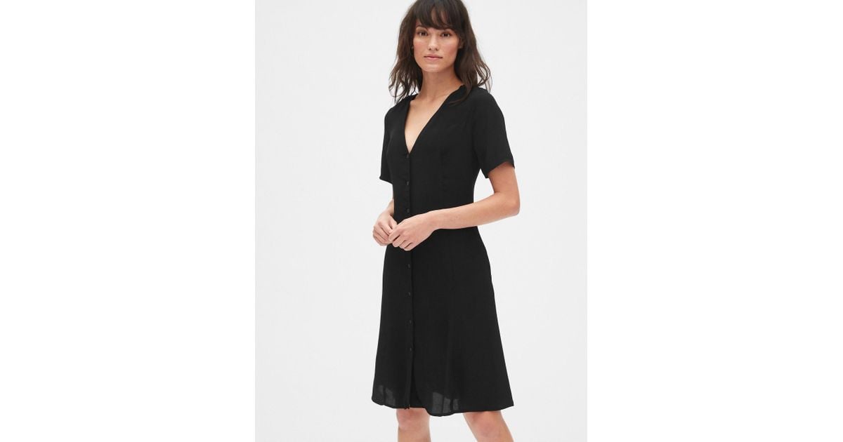 short sleeve button front dress
