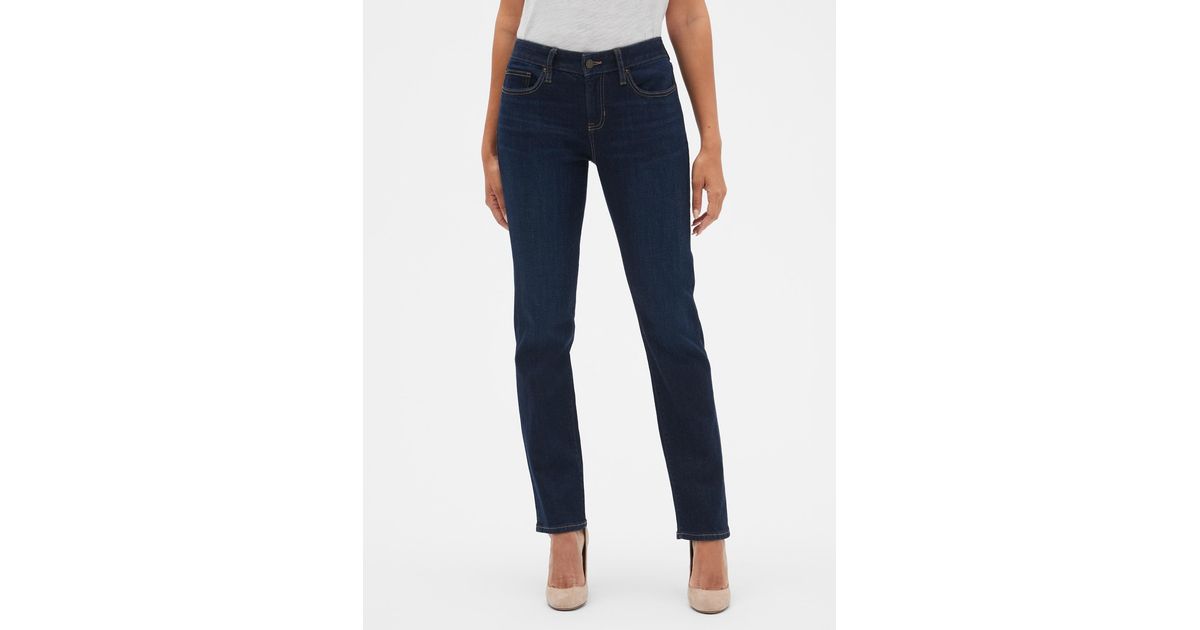 mid rise real straight jeans