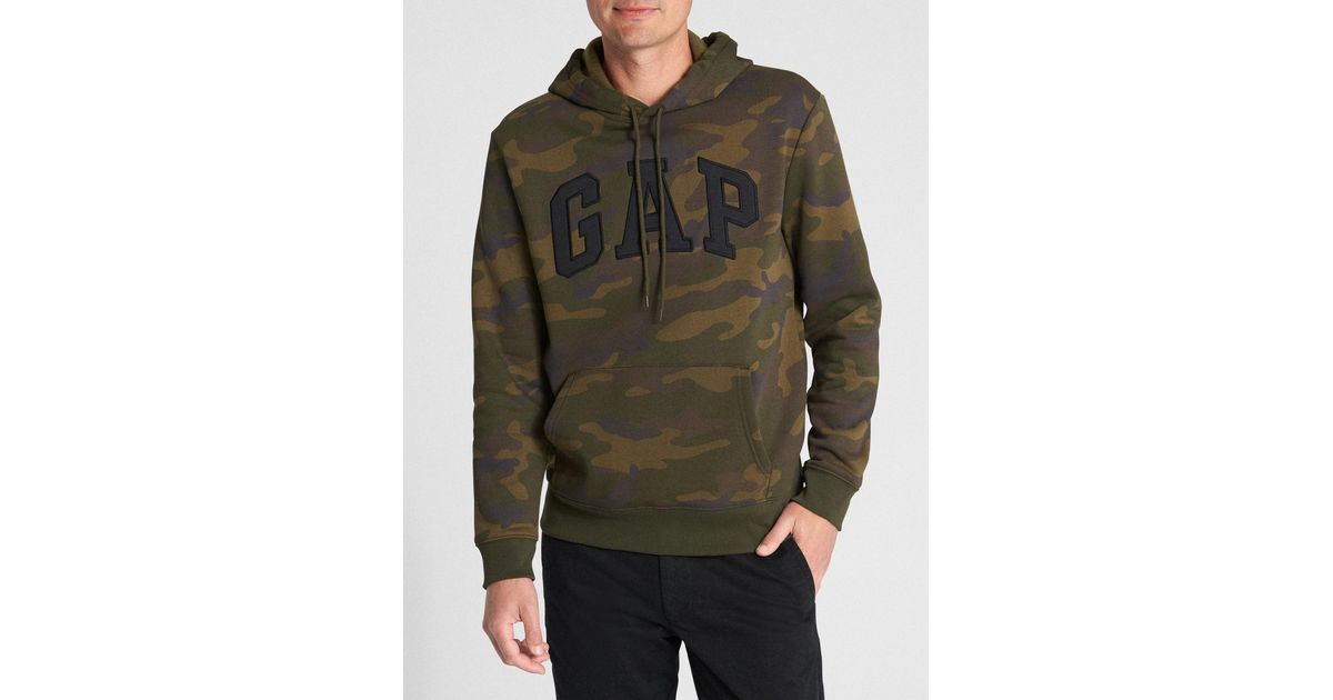 GAP Factory Fleece Gap Logo Pullover Hoodie in Camo (Green) for Men - Lyst