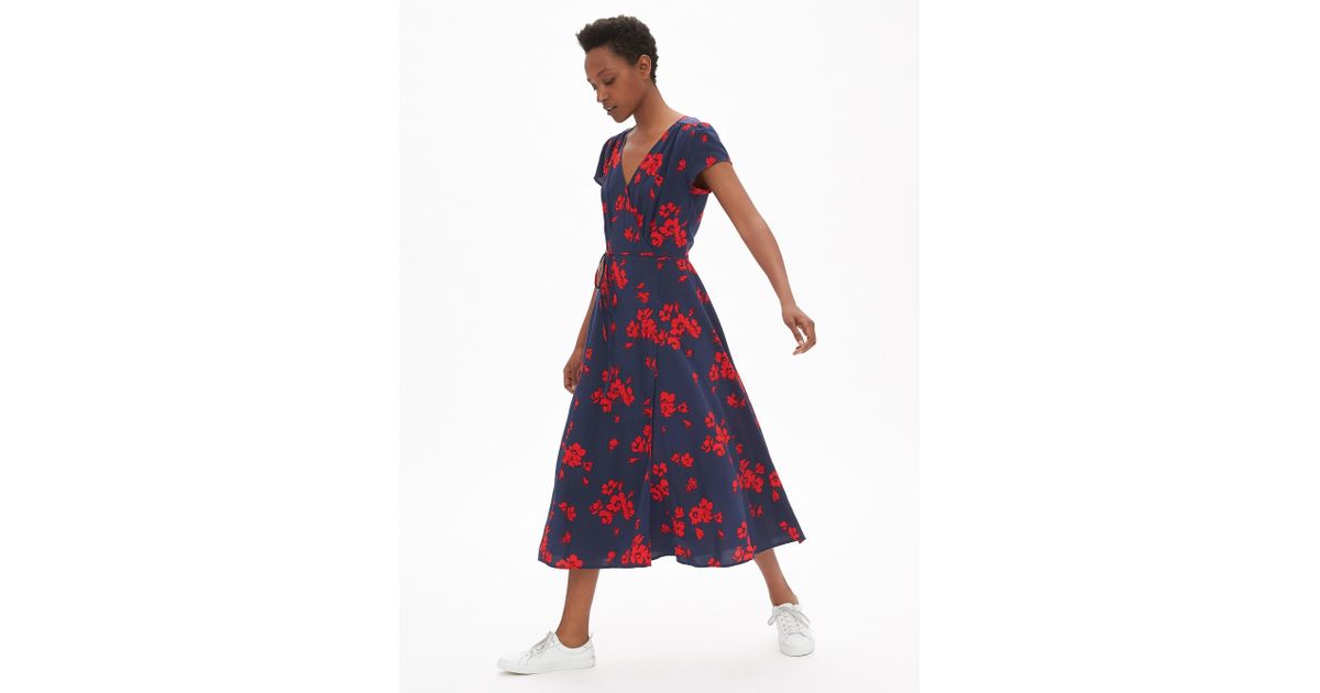 gap floral wrap dress