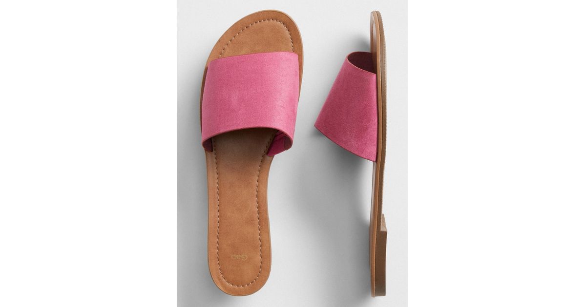 GAP Factory Slide Sandals in Pink - Lyst