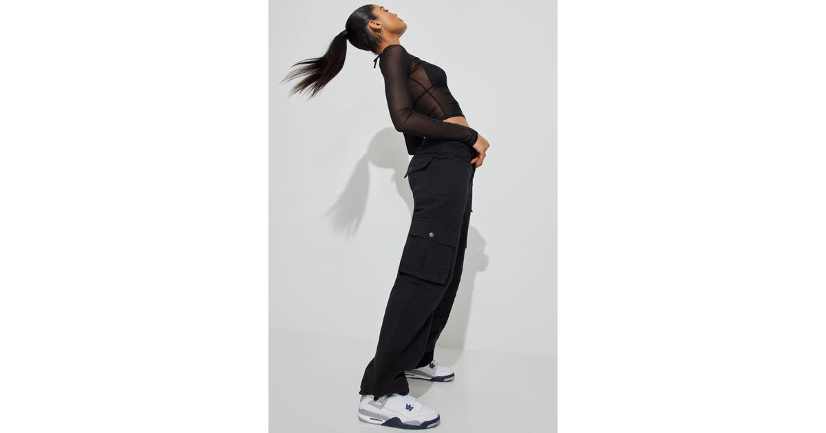 Garage Low Rise Wide Cargo Pant in Black Lyst