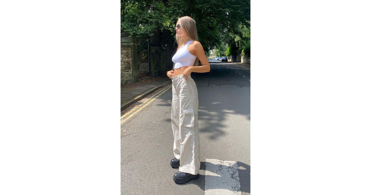 Cotton Willow Wide Leg Cargo Pants 