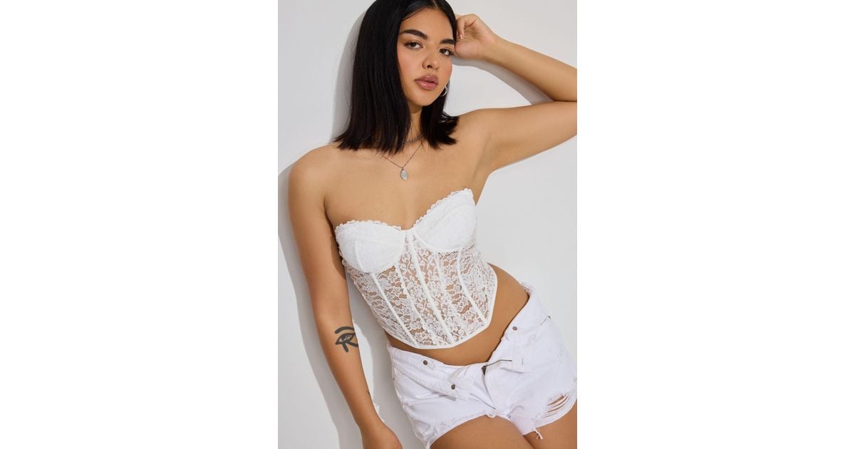 lace line mesh bustier vest