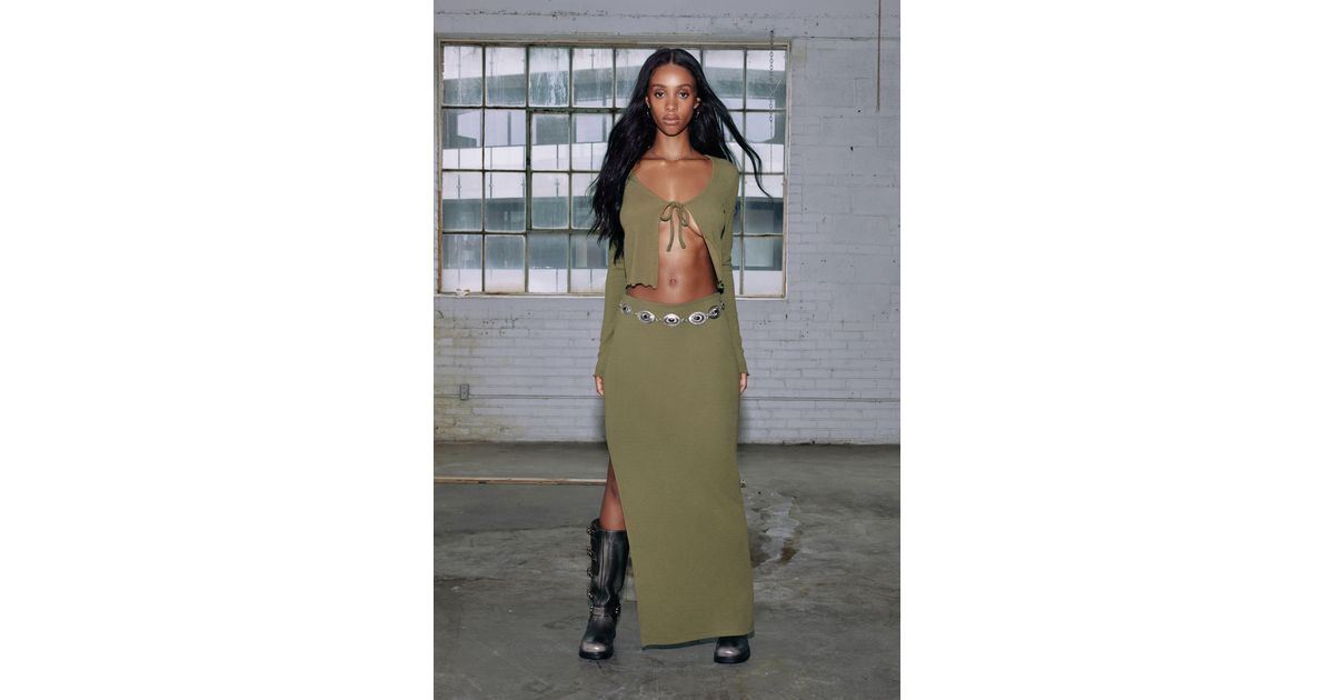 Garage Knit Maxi Skirt in Green Lyst