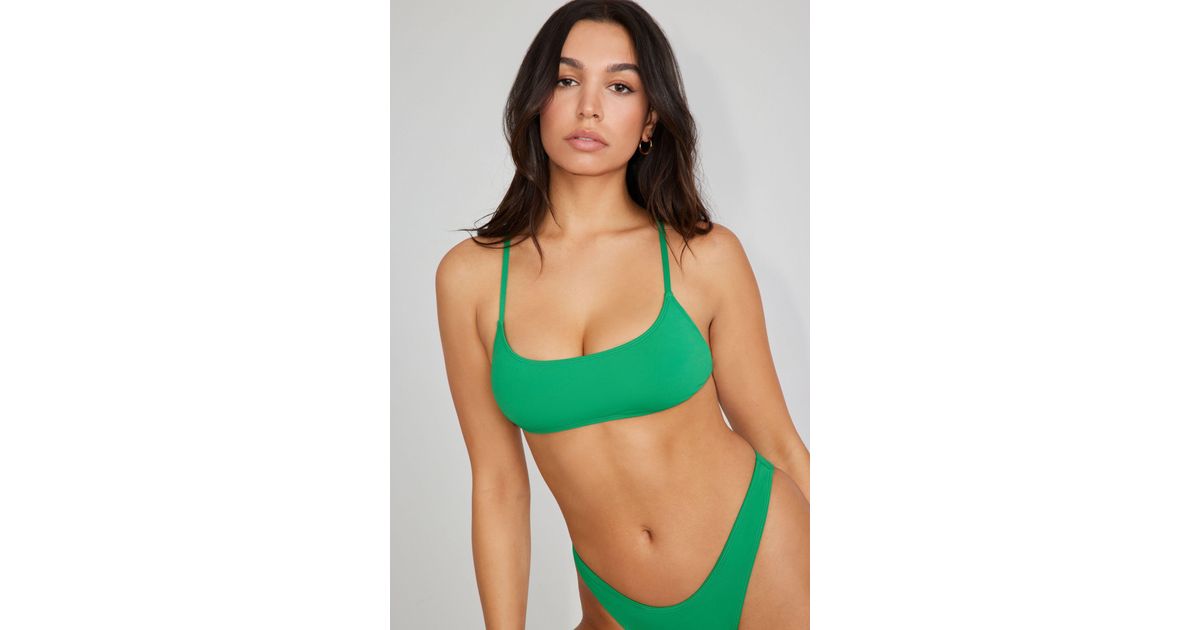 Garage Wrap Bralette Bikini Top in Green