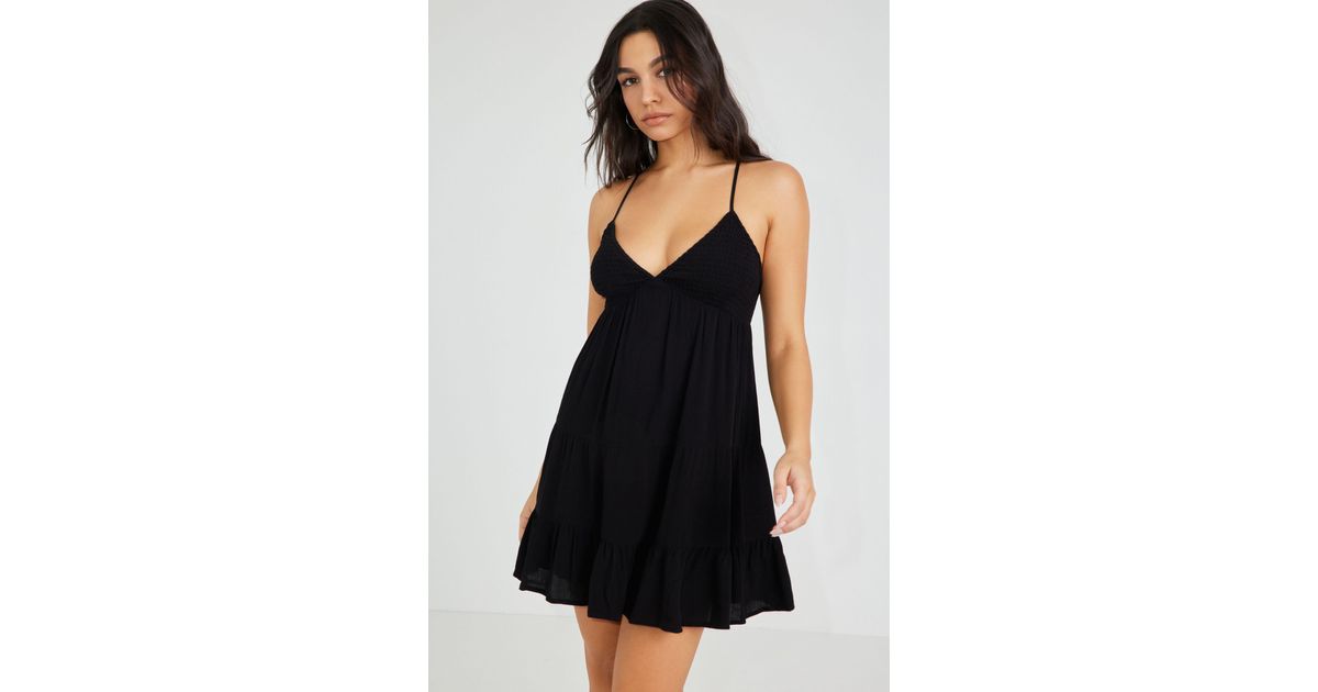 Garage Blair Babydoll Dress in Black Lyst