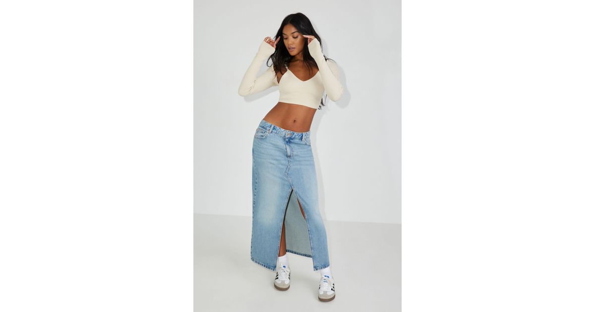 Garage Denim Maxi Skirt in Blue Lyst