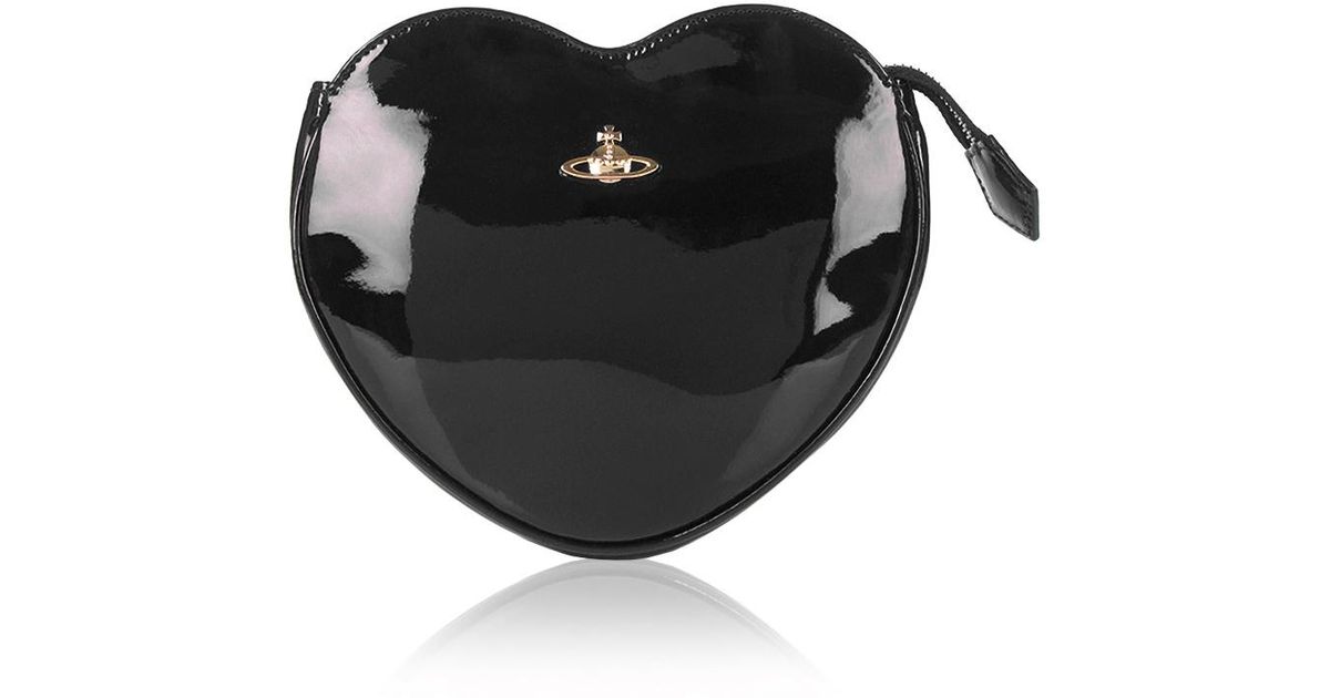Lyst Vivienne Westwood Vernice 52020002 Small Heart Bag Black In