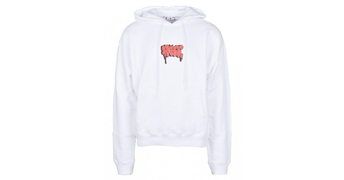 OffWhite c/o Virgil Abloh Cotton Offwhite Graffiti Logo Hoodie
