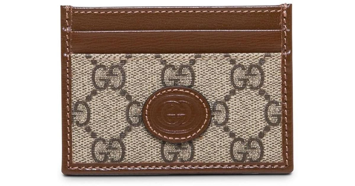 Gucci Leather Man's gg Supreme Card Holder in Brown for Men Lyst UK