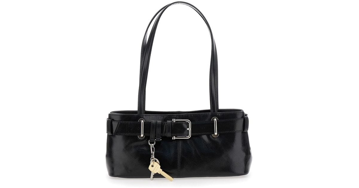ショルダーバッグ・ポシェット Zip Brocle Mini Shoulder Bag - Osoi - Leather - Black OSOI SHOULDER BROCLE MINI [STONE BLACK] | Trendy Leather