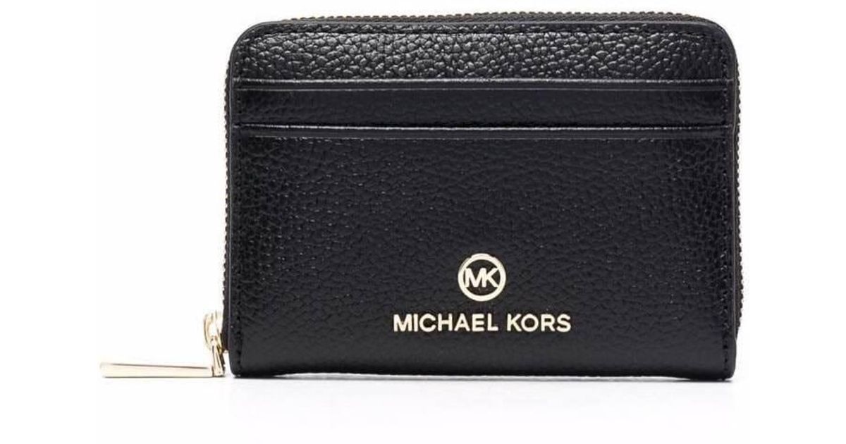 MICHAEL Michael Kors Leather Wallet With Metal Logo in Black Lyst UK