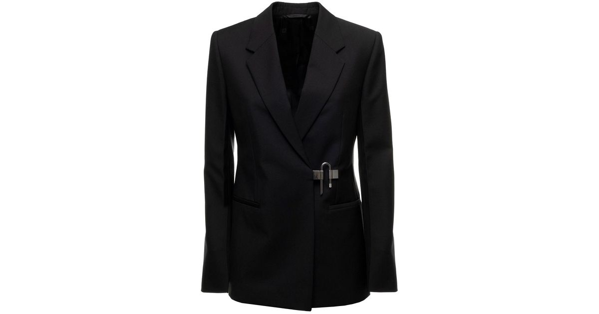 Givenchy Double-breasted Wool And Mohair Blazer With U-lock Detail ...