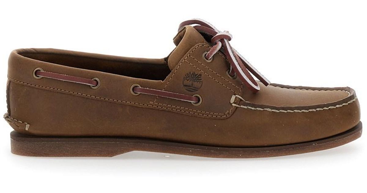 Timberland Boat Loafers With Lace-Up Detail in Brown for Men Lyst