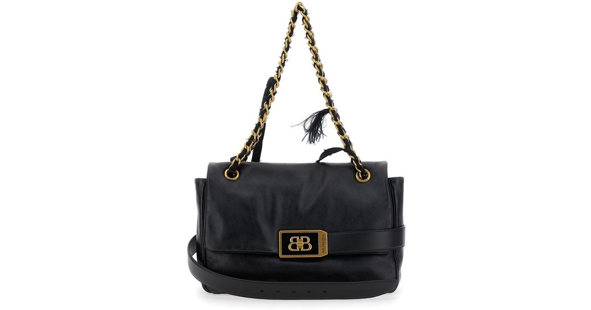 BALENCIAGA ♪ Modu Flap ミディアム ショルダーバッグ バレンシアガ - BALENCIAGA | Modu Flap Chain Bag M-Black-Fの