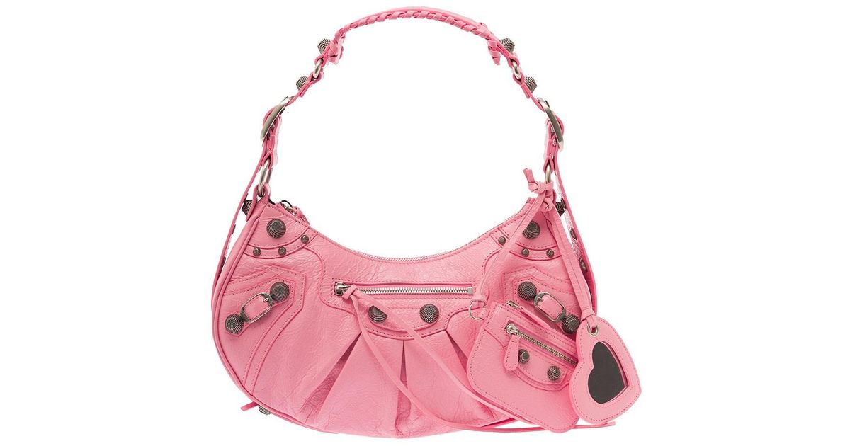 Balenciaga 'le Cagole S' Shoulder Bag With Removable Heart Mirror In ...
