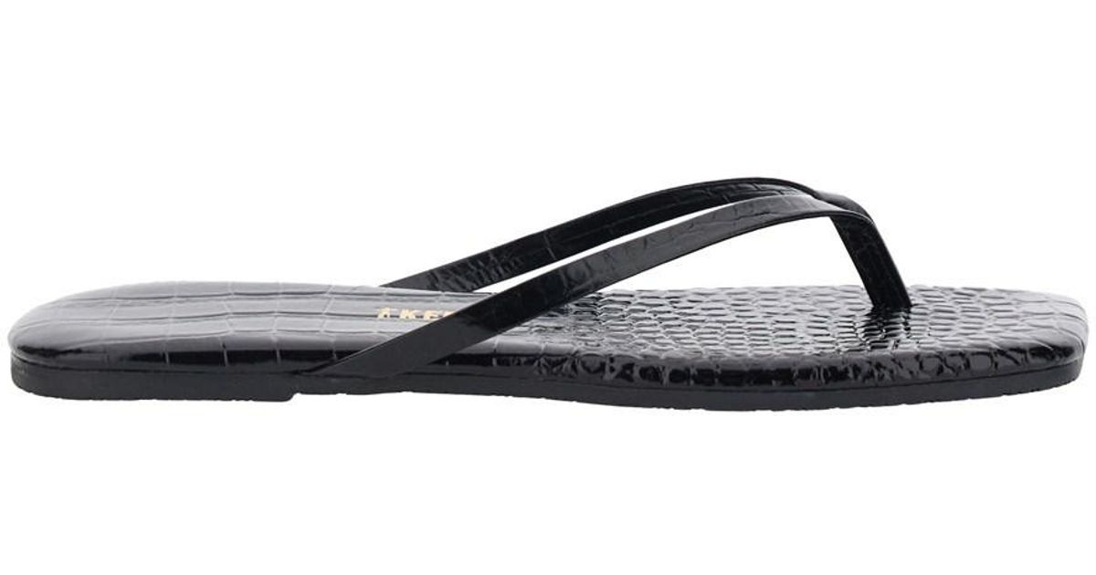 TKEES 'Lily' Sandals With Flip-Flop Design And Crocodile Effect in ...