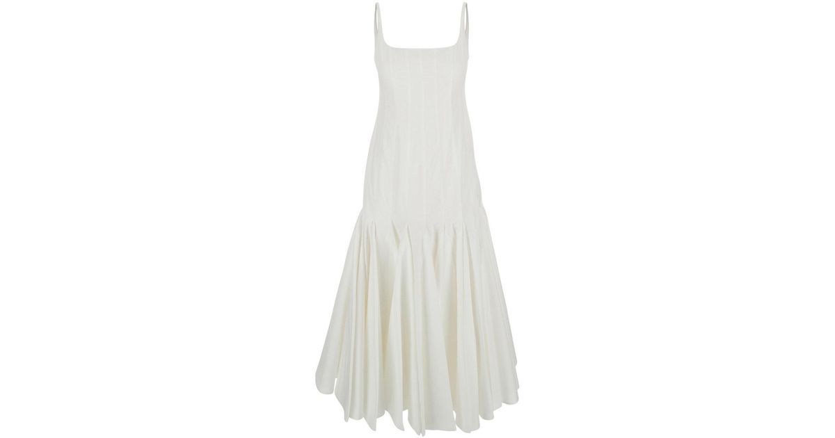 【送料&関税込】Jacquemus la Robe Agave White Sleeveless Lon Jacquemus La Robe Agave Midi Dress | White | FARFETCH