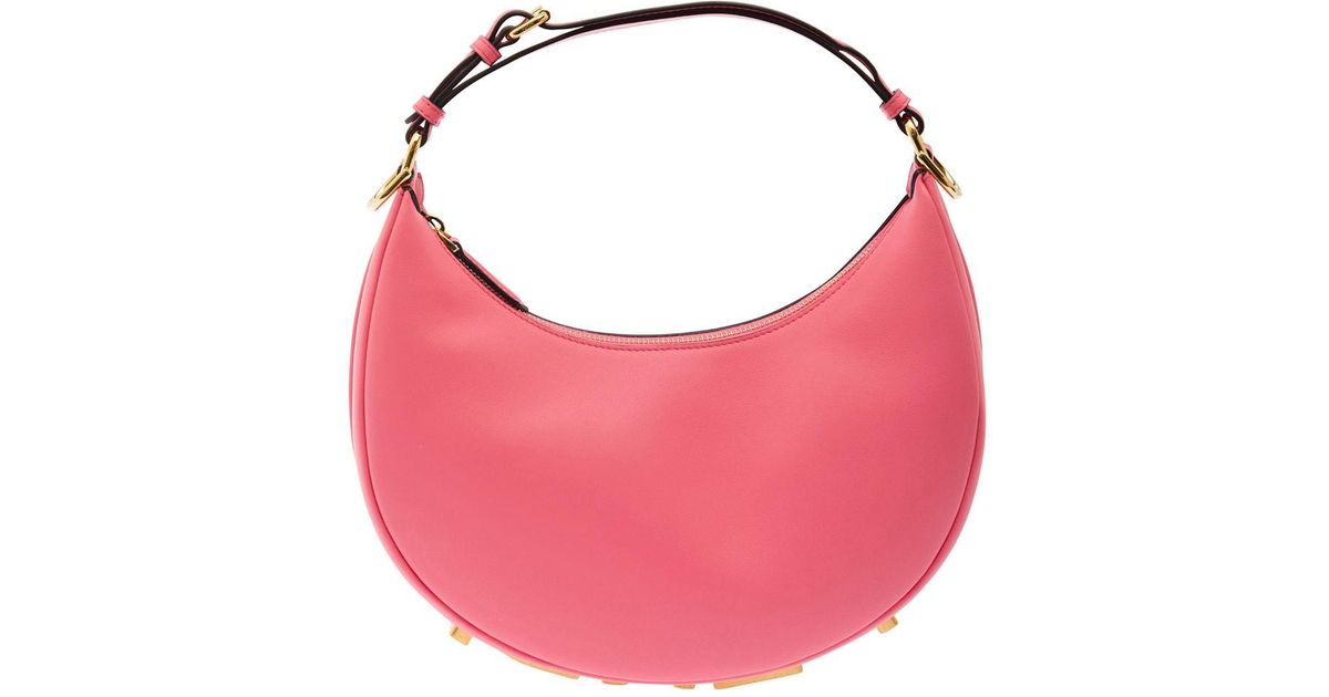 Fendi 'graphy' Small Hobo Bag With Lettering In Leather Woman in Pink ...