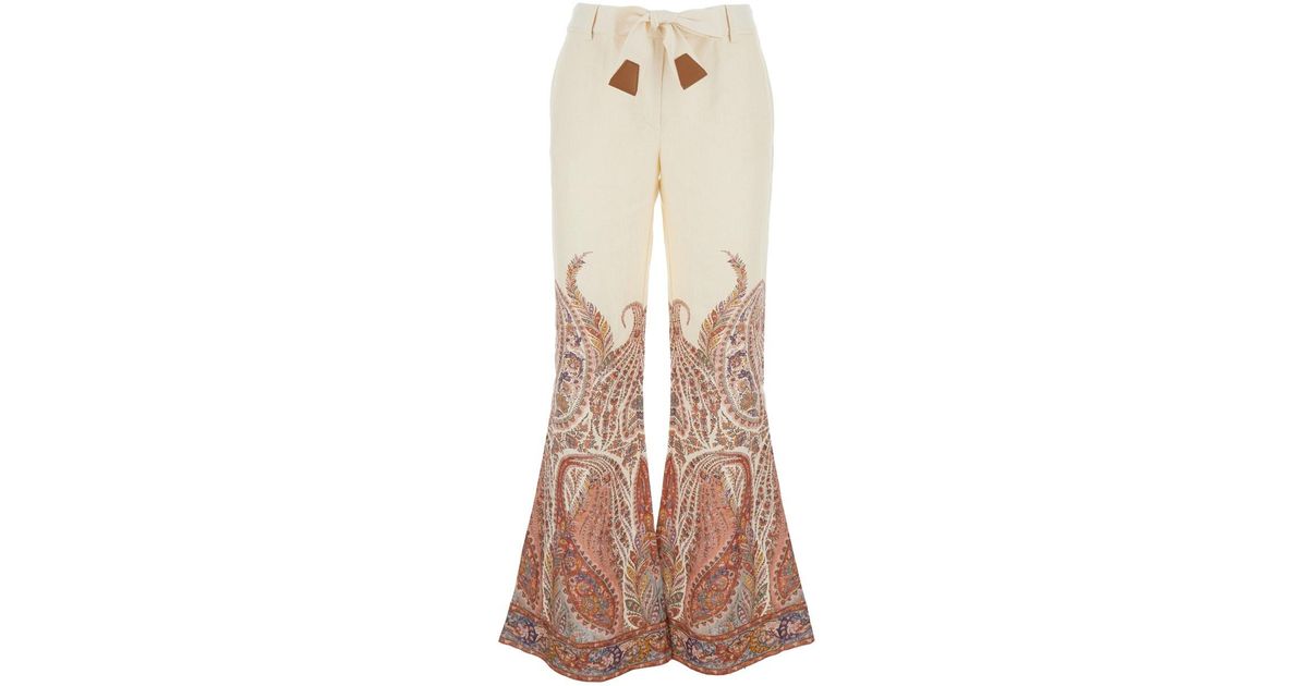 Zimmermann 'Rhiannon' Flared Pants With Drawstring Waist An
