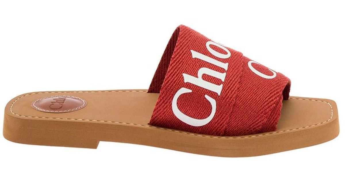 chloe sandals red
