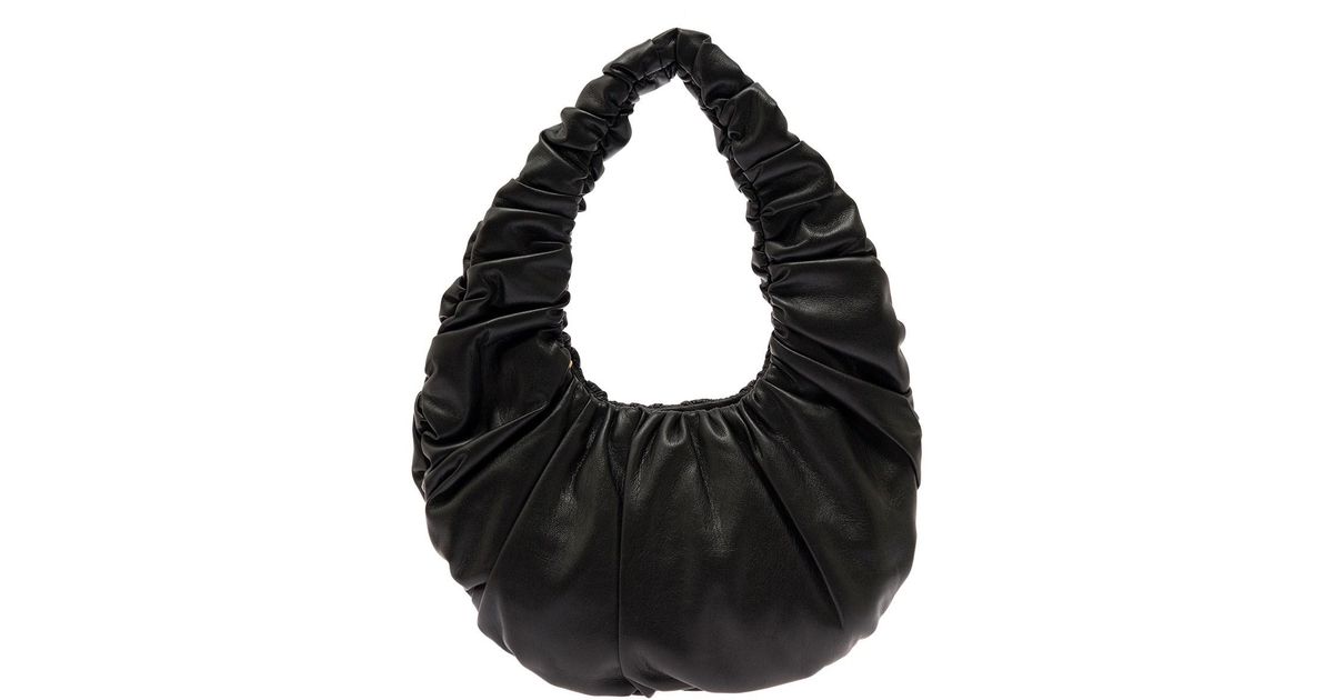 Nanushka 'anja' Baguette Bag With Hobo Handle In Ruched Vegan Leather ...