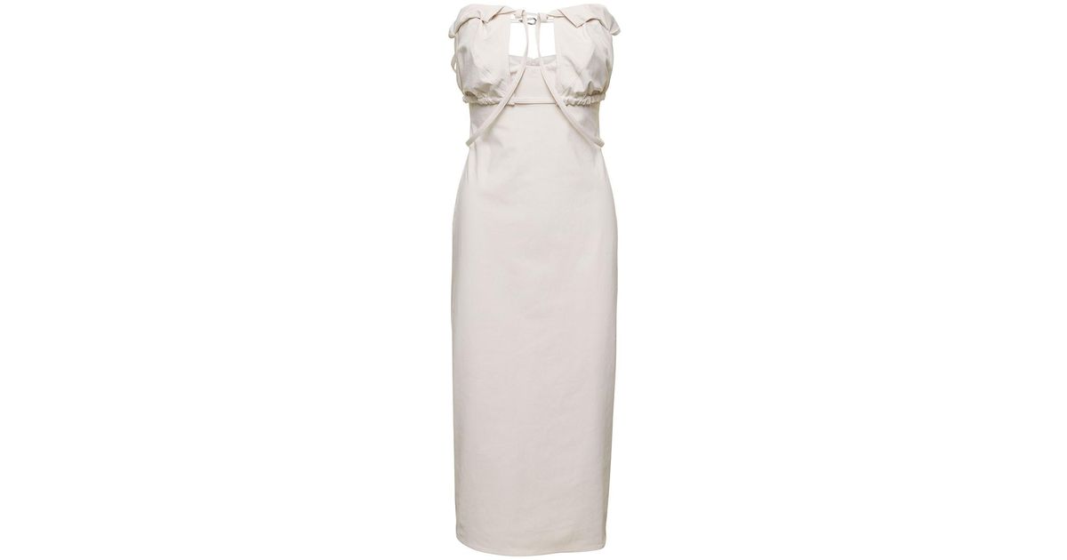 Jacquemus 'la Robe Bikin' Midi Dress In Cotton Blend Woman in White | Lyst