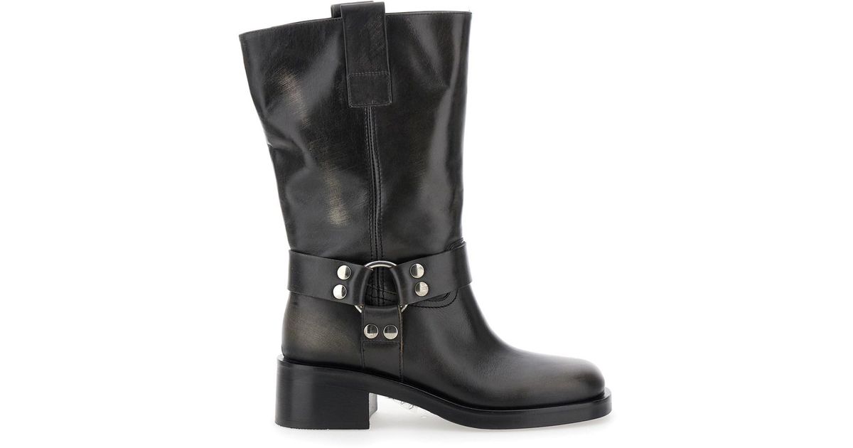Strategia Ankle Boots With Studs And Ring in Black | Lyst