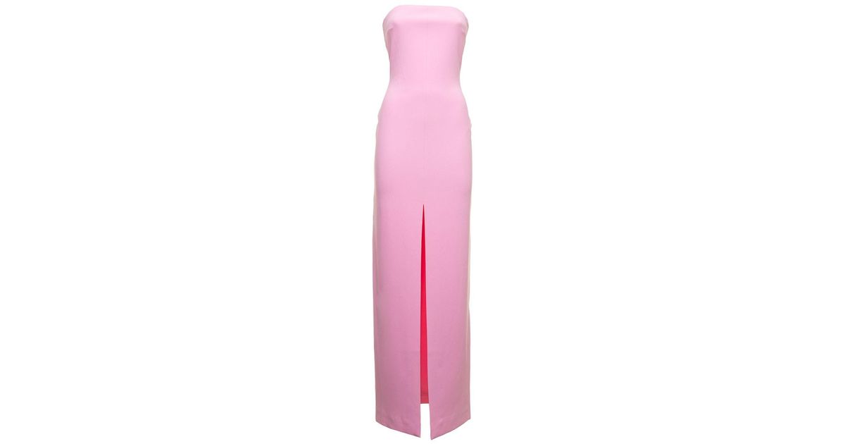 Solace London Bysha Crepe Long Dress Woman in Pink | Lyst UK
