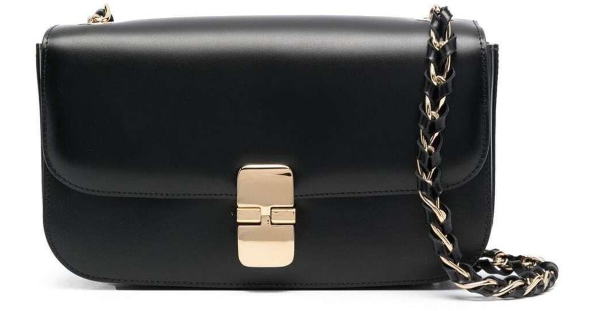 A.P.C. 'grace Baguette' Shoulder Bag With Chain In Leather Woman in