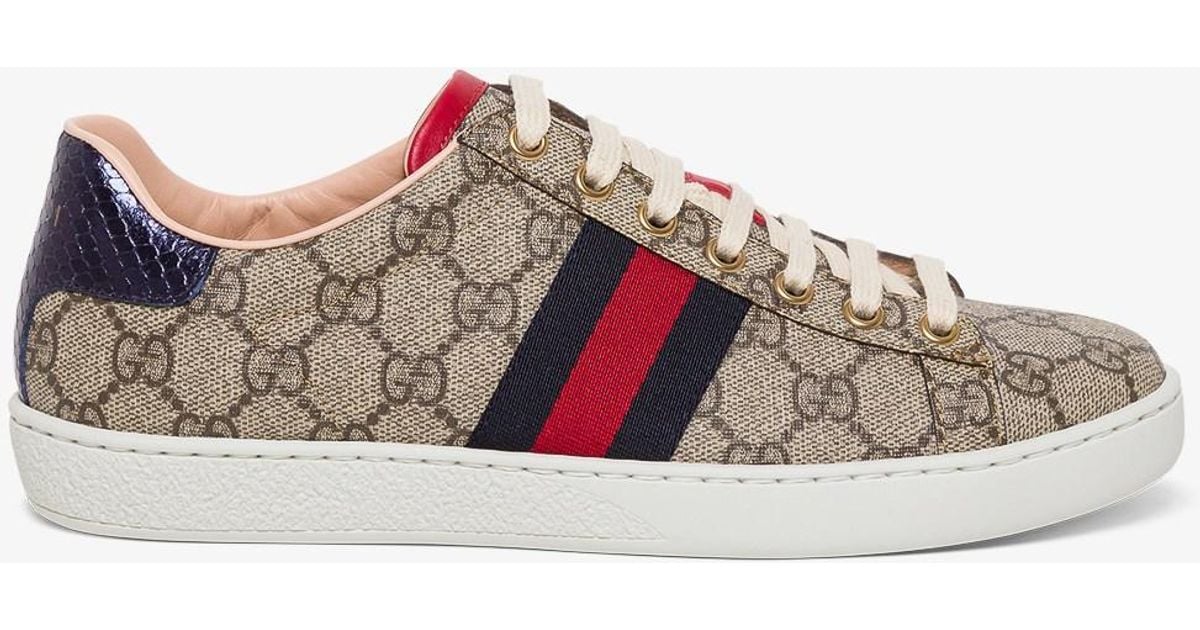 Gucci Canvas Ace GG Supreme Sneaker in Beige (Natural) - Save 54% - Lyst