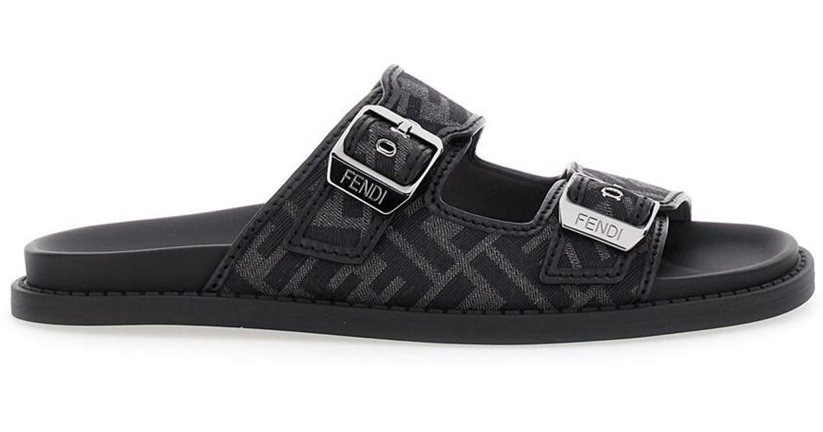 Fendi Sandales avec motif logo marron (no box)
